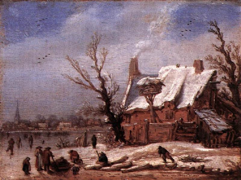 VELDE, Esaias van de Winter Landscape ew Sweden oil painting art